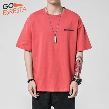 

GOESRESTA Summer New Men Short-sleeved T-shirt Breathable Plus Size Round Neck Street Wild Print Fashion M-5XL Short-sleeved Men