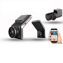 Sameuo u2000 traço cam frente e traseira wifi 1080p dupla lente da câmera do carro dvr 2k carro inteligente dvrs visão noturna automática 24h estacionamento monitor