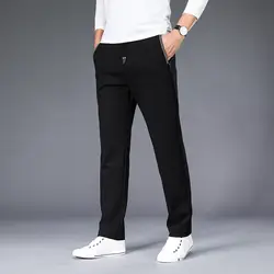 Брендовые брюки мужские повседневные длинные брюки с эластичной резинкой на талии мужские s облегающие Стрейчевые брюки мужские