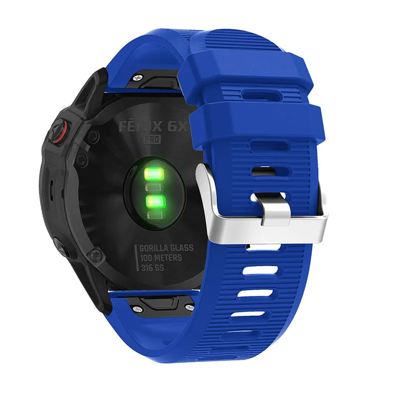 pin blue 20 22 26 мм для Garmin Fenix 6S 6 6X Pro 5S 5 5X Plus удобный силиконовый ремешок смарт-аксессуары быстросъемный ремешок для часов - Цвет: pin blue