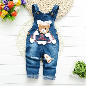 

baby Pants Straps trousers Bear Boys Girls pants Children Unisex Jeans Jumpsuit Pants Kid Clothing