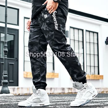 

Fat Trousers Autumn Style 2020 Plus Fat Plus Elastic Waist Feet Pants Camouflage Letter K046