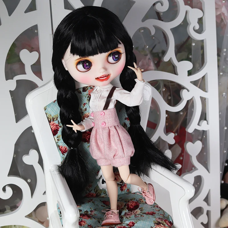 Кукла Blyth ICY DBS с белой кожей для суставов тела мятно-черные волосы резные губы