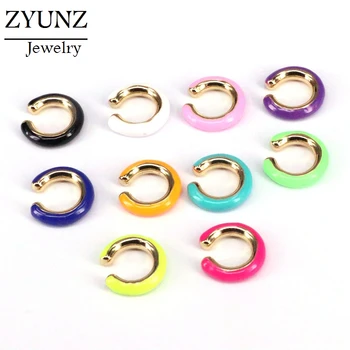 

6 Pairs, Clip On Earrings Ear Cuff Earcuffs Enamel C Shaped Stackable No Pierced Circle Party Wedding Jewelry