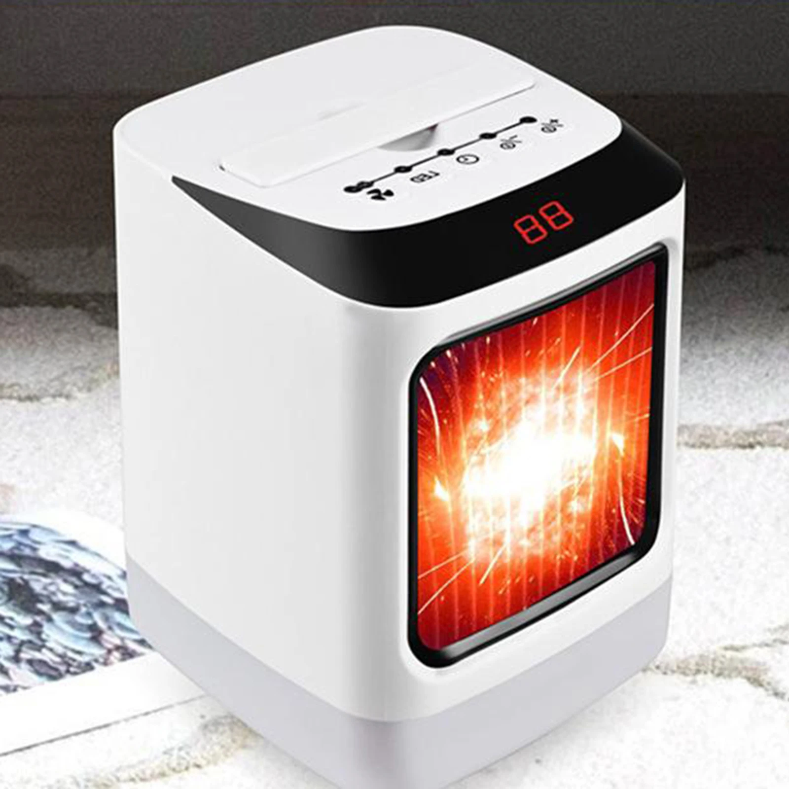 800W Portable Electric Ceramic Quiet Space Heater Fan Thermostat Fast Heating