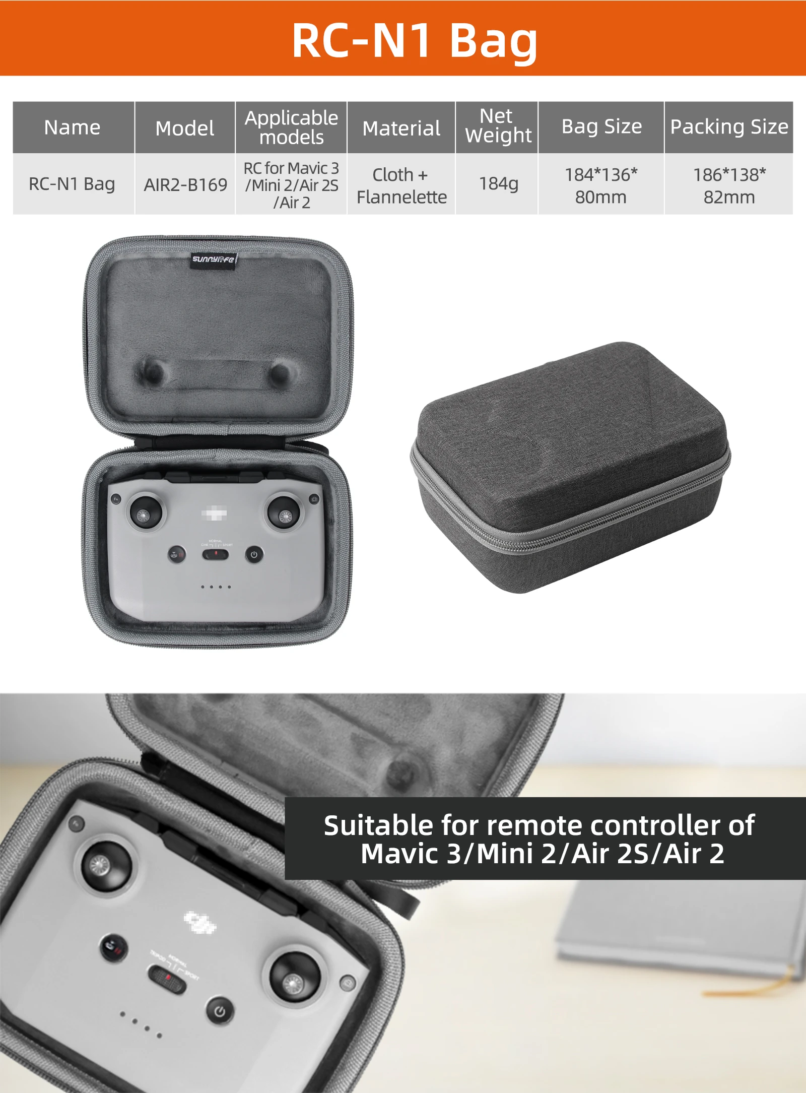 DJI Mavic 3 Carrying Case Shoulder Bag Hard Shell Handbag for DJI RC-N1/Air 2/2S/Mini 2 Drone Remote Controller Accessories small camera bag