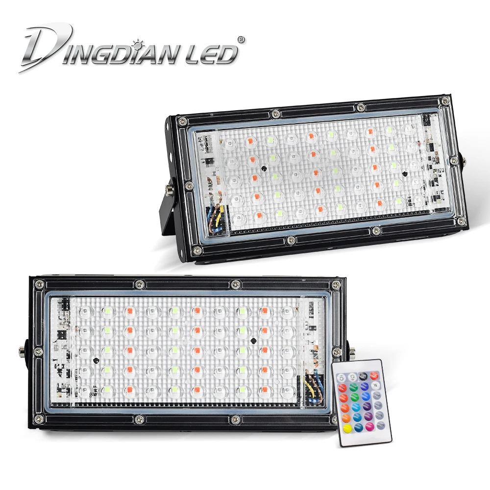 

IP66 RGB Spot Outdoor Flood Light RGB LED Flood Light 50W AC220V Remote Control Waterproof Brightness Mordern Outdoor Lightings