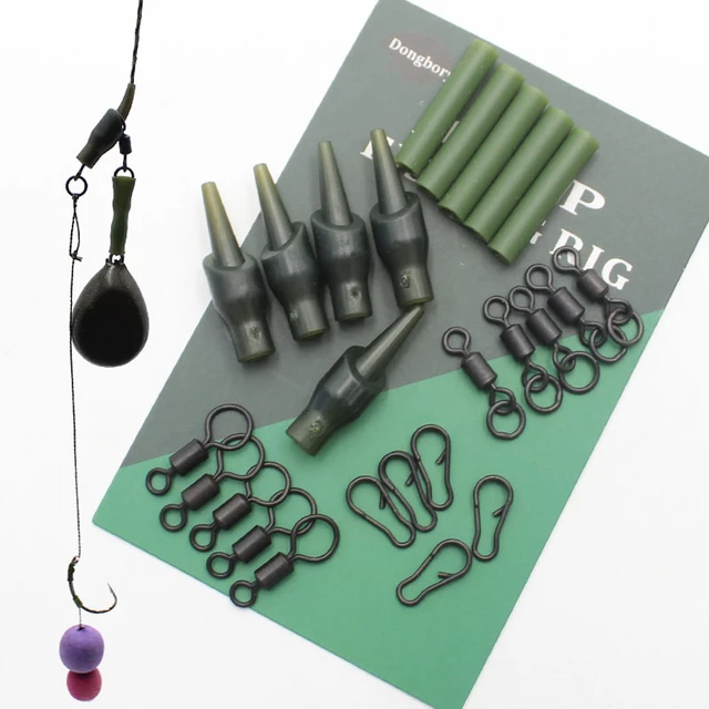 5 Set Carp Fishing Accessories Kit Anti Tangle Sleeves Line Aligner  Connector Quick Change Swivel Hair