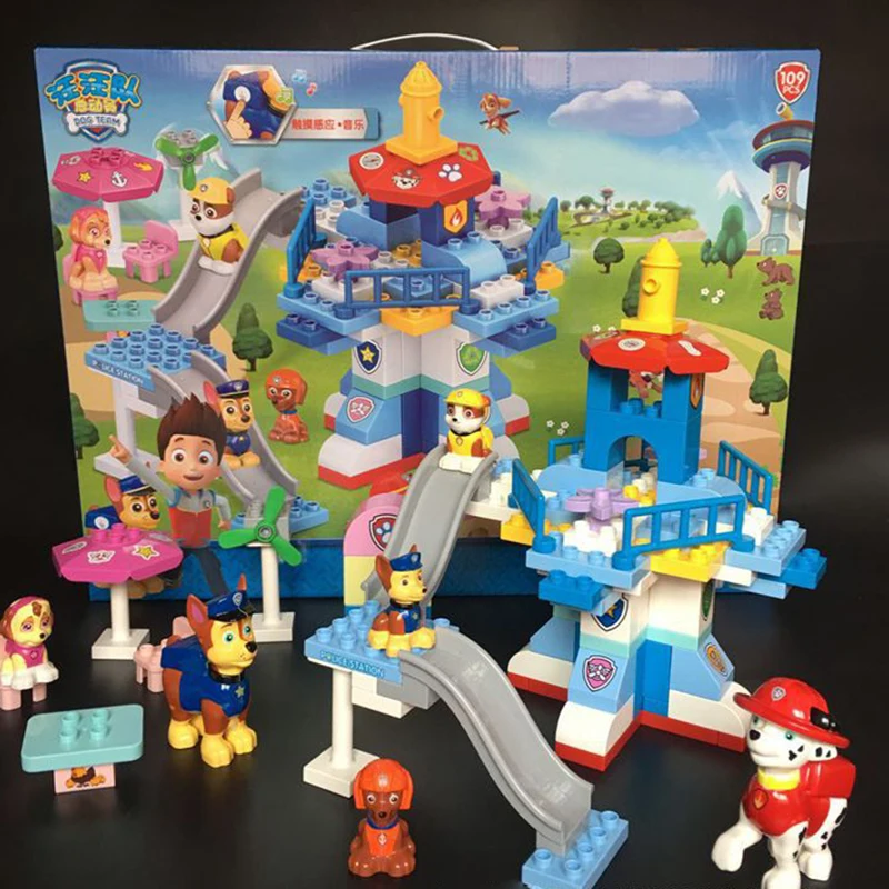 

Paw Patrol dogs bricks Puppy Patrol toys dog patrol team large particles assembled building blocks children's birthday gifts