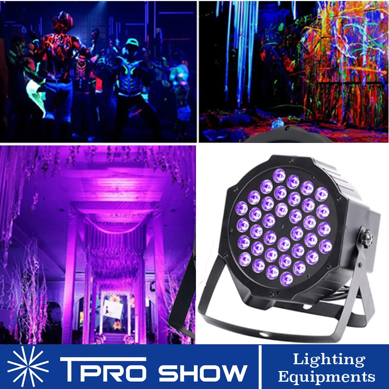 

UV Disco Light Ultraviolet LED Strobe Dimming Mini Stage Lights Purple Lamp Projector DMX Blacklight for Small Party Pub DJ Club