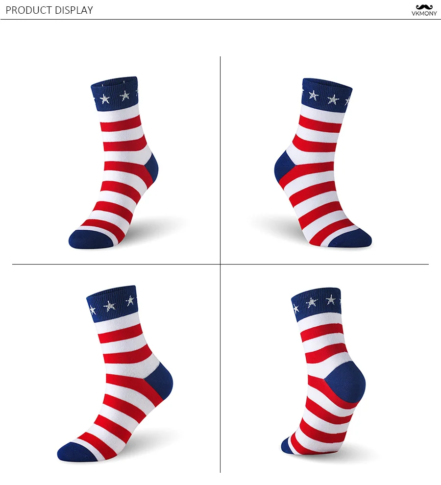 Хлопковые мужские носки со звездами и полосками, мужские носки 3 размера, 6 пар/лот(EU 39-46)(US 7,0-12,0) VKMONY