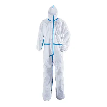 

Security Protection Clothes Disposable Coverall Dust-Proof Clothing PE Breathable Isolation Clothes Suit Costume size L XL