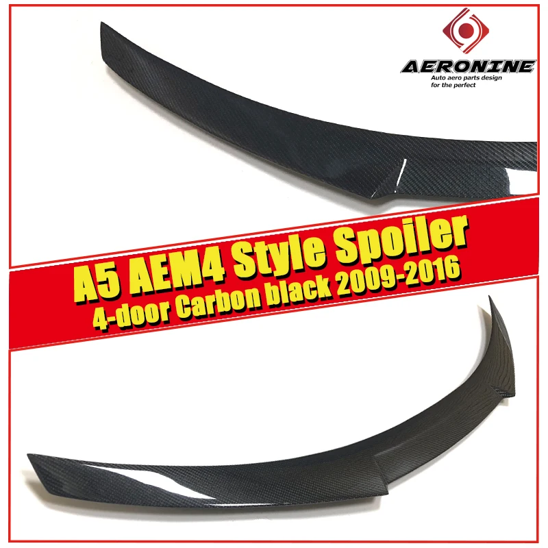 Fits For Audi A5 4-Door Coupe sedan duckbill Spoiler Tail Wing M4 Style Carbon Fiber Black Rear Trunk Lid Wings 2009-16 | Автомобили и