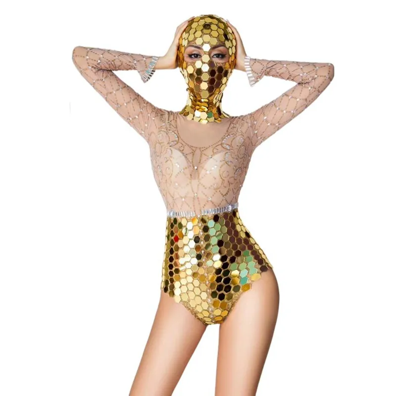 

Боди женское прозрачное, с золотыми зеркальными линзами, для вечеринки, на день рождения