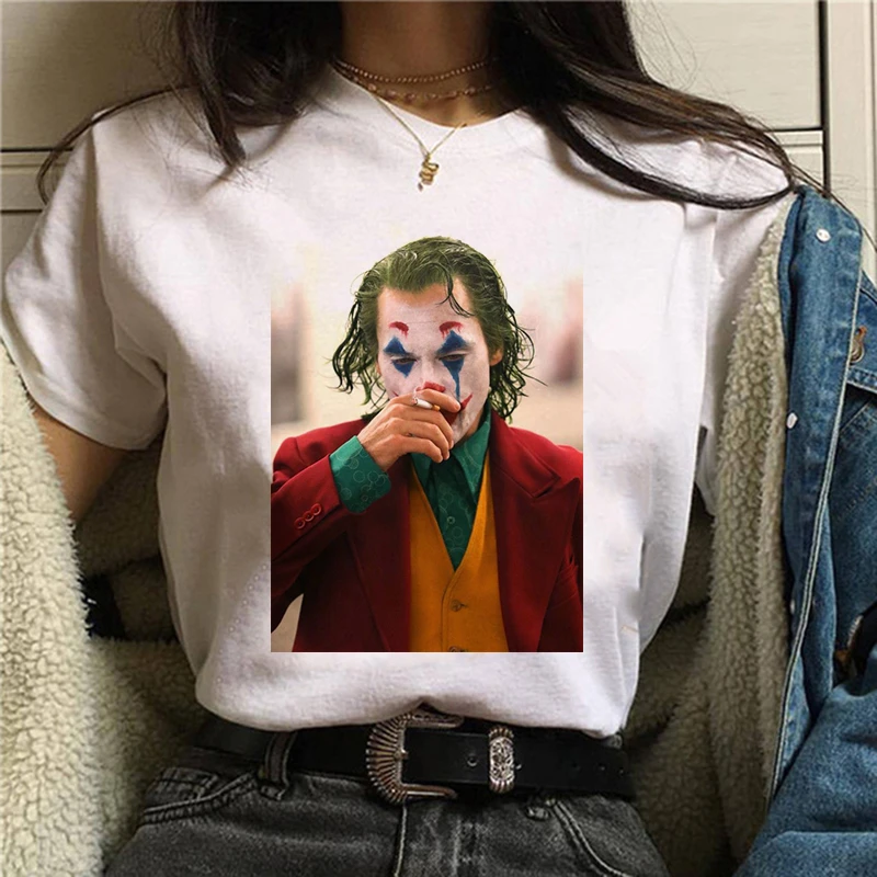 white Joker/Коллекция года, Забавные футболки с изображением Хоакина Феникса для мужчин/wo мужчин/детей, летняя новая модная белая Повседневная футболка для мужчин Уличная футболка унисекс - Цвет: white