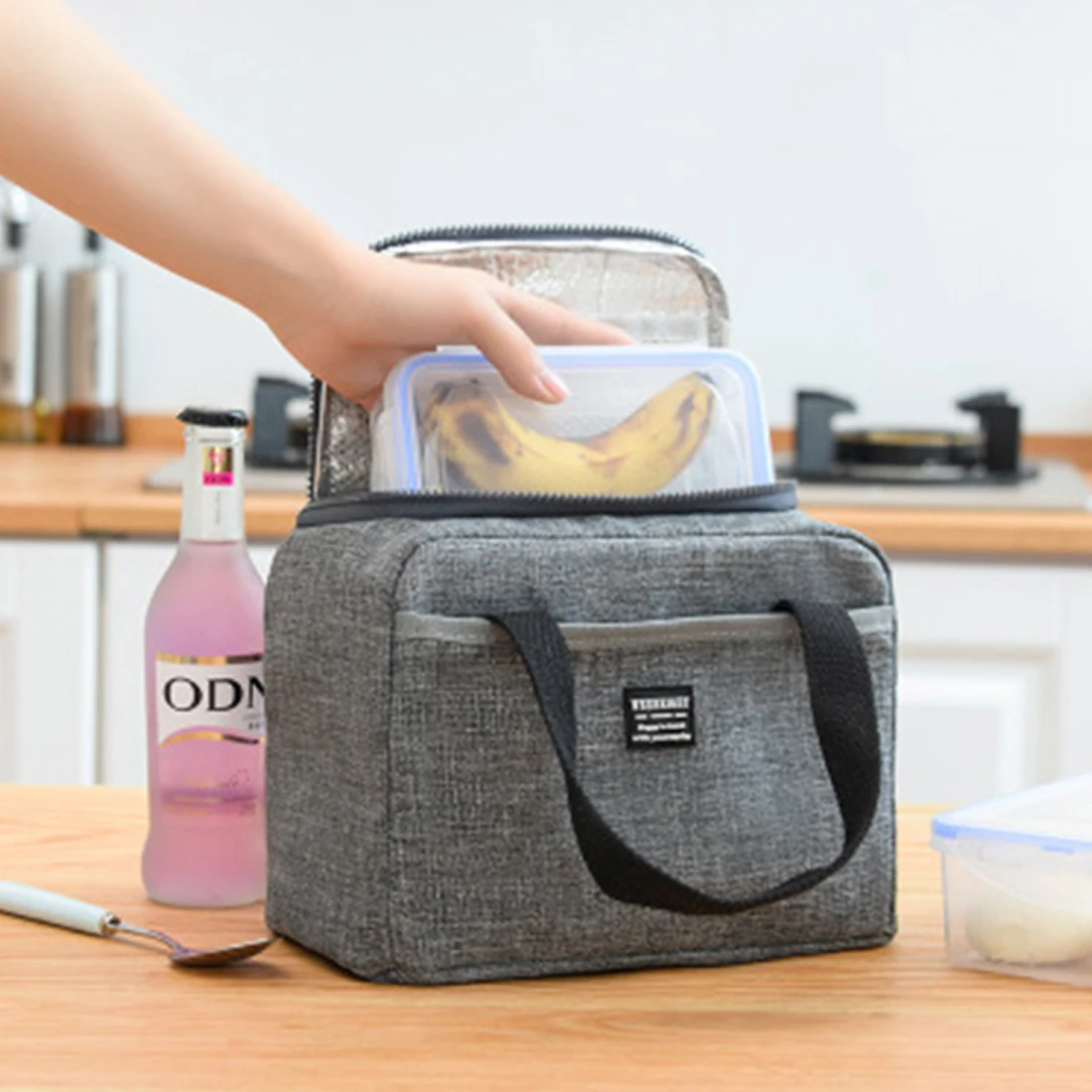 Портативная сумка для обеда, новинка, Термоизолированный Ланч-бокс, сумка-холодильник, Bento, сумка, контейнер для обеда, школьные сумки для хранения еды