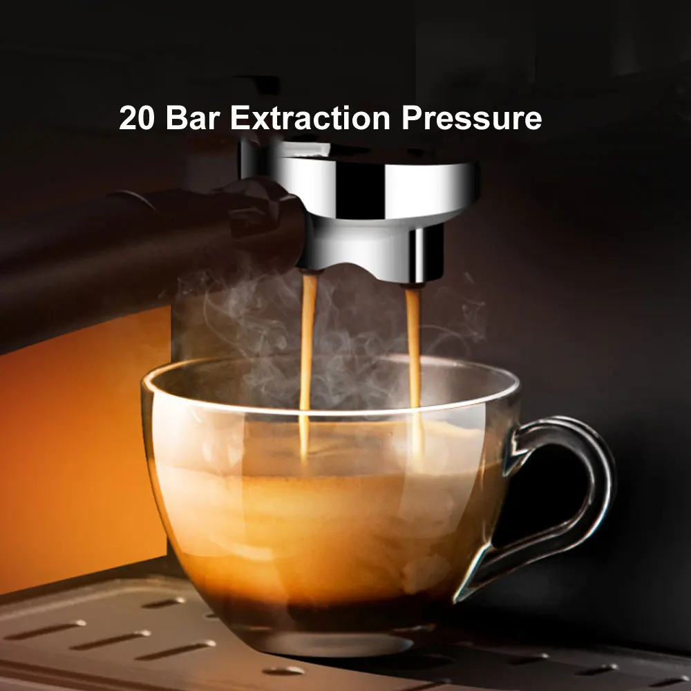 Home Use 20BAR Italy Coffee Machine Semiautomatic Intelligent Concentrate Steam Milk Froth One Express Makers With Cappuccino 2
