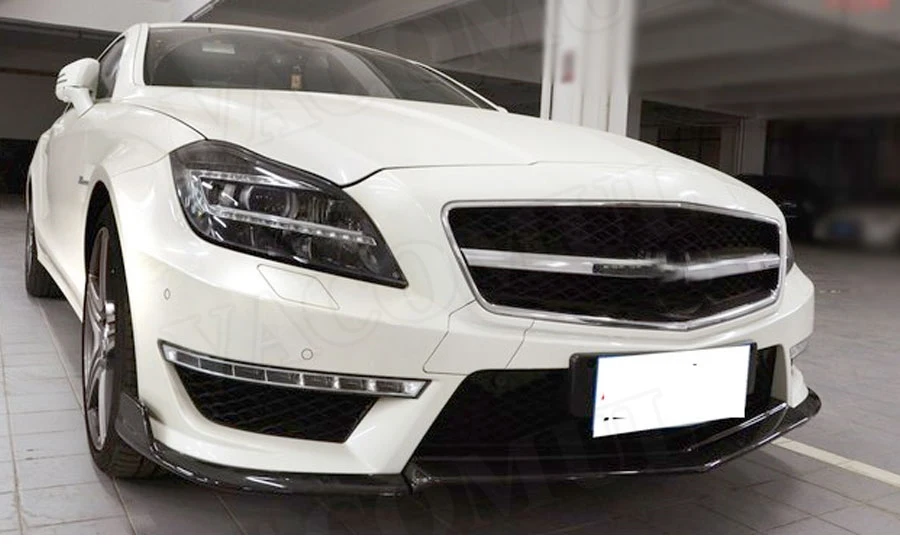 Для W218 углеродное волокно передний спойлер для Mercedes Benz CLS класс W218 CLS350 550 CLS63 2012 2013 передний бампер сплиттеры защита