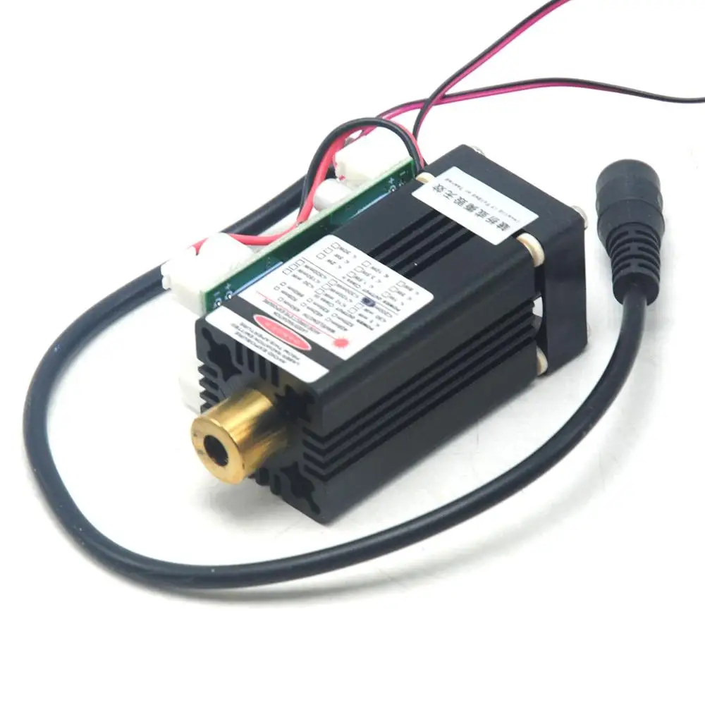 Focusable 488nm 60mW Dot Cyan-Blue Ray Laser Module Head w/12V Adapter & Fan