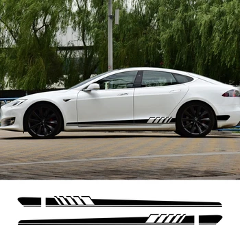 

Long Side Door Stickers for Car 2 Pcs. for Tesla Model 3 S X P100D, Car Vinyl Film Style Stickers, Car Personalization Accessori