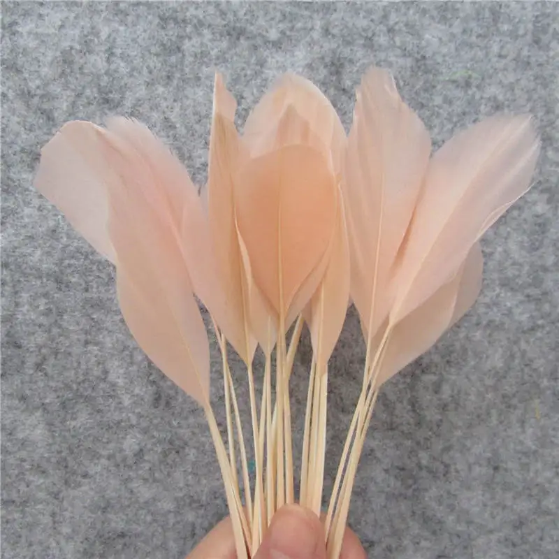 flesh pink Натуральное красивое гусиное перо Рождественская елка украшения DIY Домашний Декор вазы аксессуары 100 корень 15-20 см 6-8 дюймов - Цвет: flesh pink