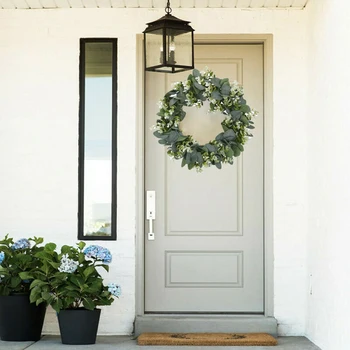 

Artificial Topiary Wreath Fake Eucalyptus Leaf Door Hanging Garland Birthday Party Decorations Wedding Engagement Anniversary