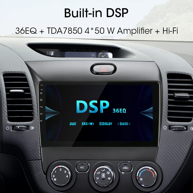 Jansite 9" Car Radio For KIA Cerato 3/K3 2013- Android player Touch screen 4G network 36EQ multimedia players with Frame R9