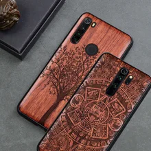 Резной деревянный ящик на заказ для Xiaomi redmi note 8 pro Чехол funda для Xiaomi redmi note 8 note 7 K20 Pro Деревянный ТПУ защитный чехол