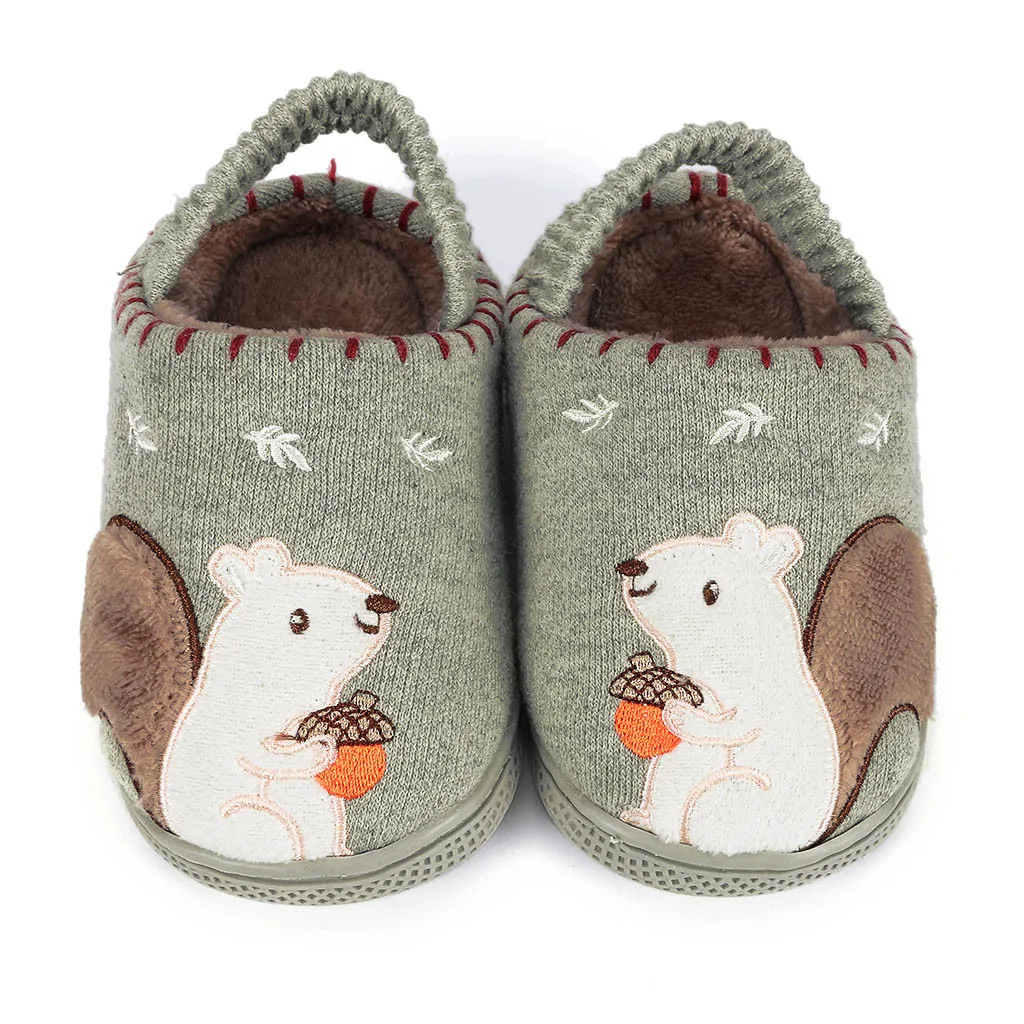 Пушистая обувь для маленьких мальчиков и девочек; теплые домашние тапочки с милыми животными; детские тапочки; детская обувь