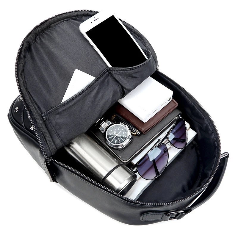3D стереоскопический силиконовый рюкзак с головой змеи мужские персональные заклепки mochila черный водонепроницаемый PU кожаный рюкзак для путешествий