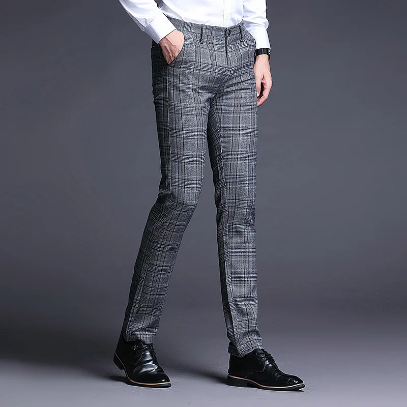 mens purple plaid dress pants