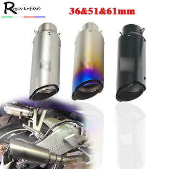 

51mm 61mm For ATV S1000RR ER6N CBR1000RR cbr250 R6 R15 Universal Motorbike Muffler Motorcycle 250mm Exhaust Pipe Escape Modified
