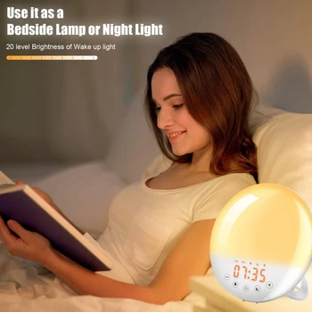 

L WiFi Smart Alarm Clock For Amazon Alex Google Assistant Digital Snooze Night Light Wakeup Voice Control Alarm Clock Smart Home