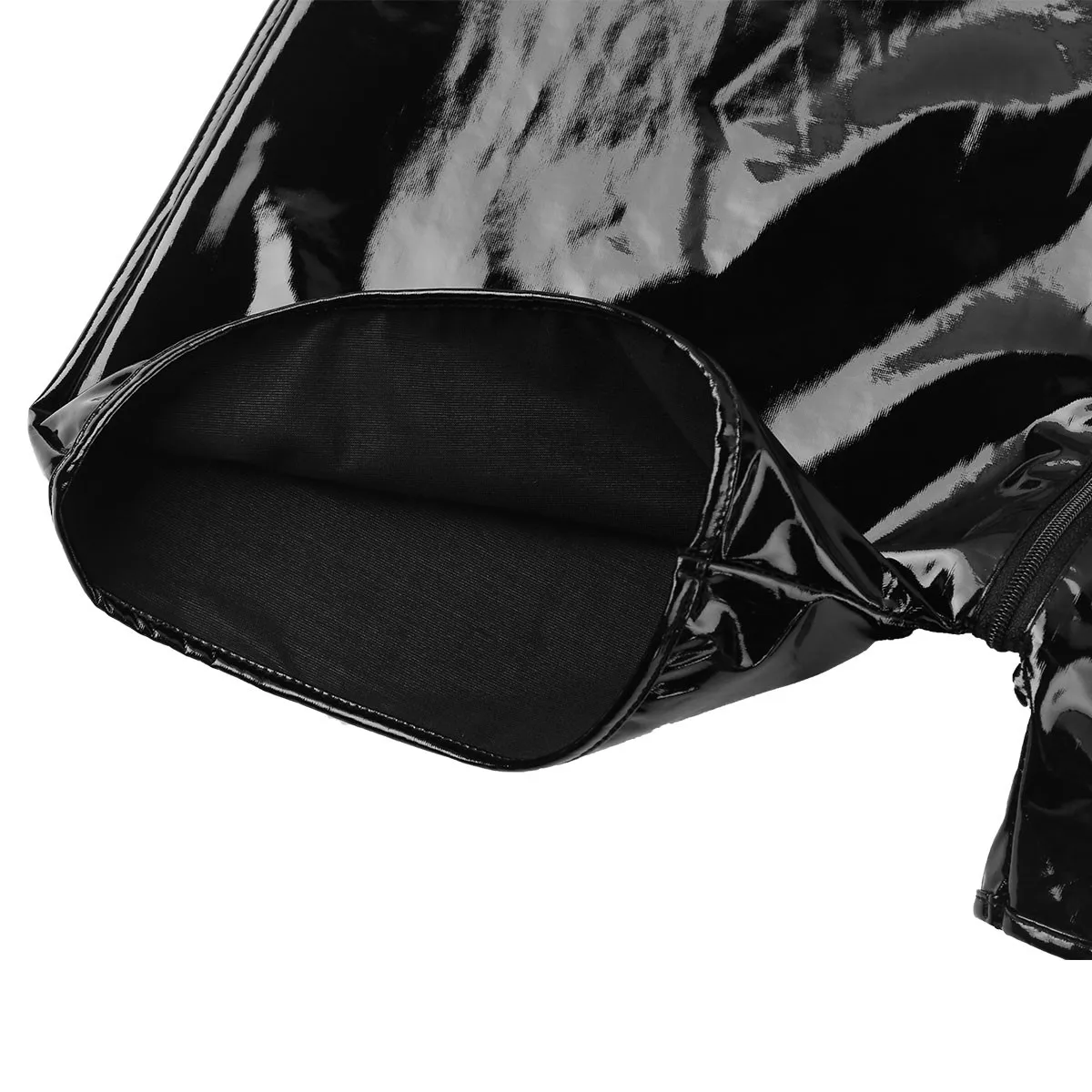 Черный мужской Wetlook лакированная кожа без рукавов молния мотня цельный Бикини плавки-шорты для купания трико боди для походов в клуб