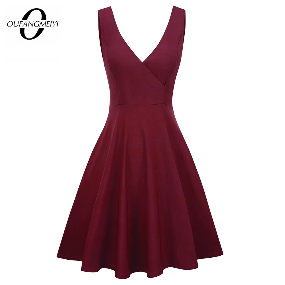 Женская короткая однотонная Цвет Элегантное платье без рукавов вечерние