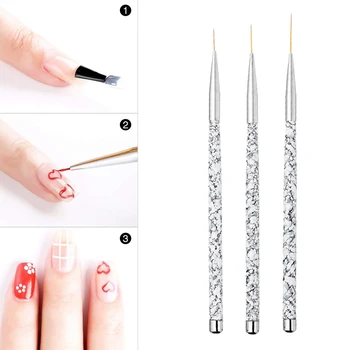 

Professional Nail Art Liner Brush UV Gel Painting Acrylic Nail Brushes Striping Brushes for Short Strokes, Details, Blending, El