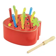 3D Головоломка Детские деревянные игрушки Раннее детство развивающие игрушки ловить червя Игра цвет Когнитивная клубника захватывающая способность забавная