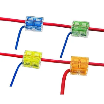 

20pcs T-type 220V/15A 1-6m㎡ Main Branch Wire Connector Box Cable Free Break Line Quick Terminal Block Splitter Cable Connectors