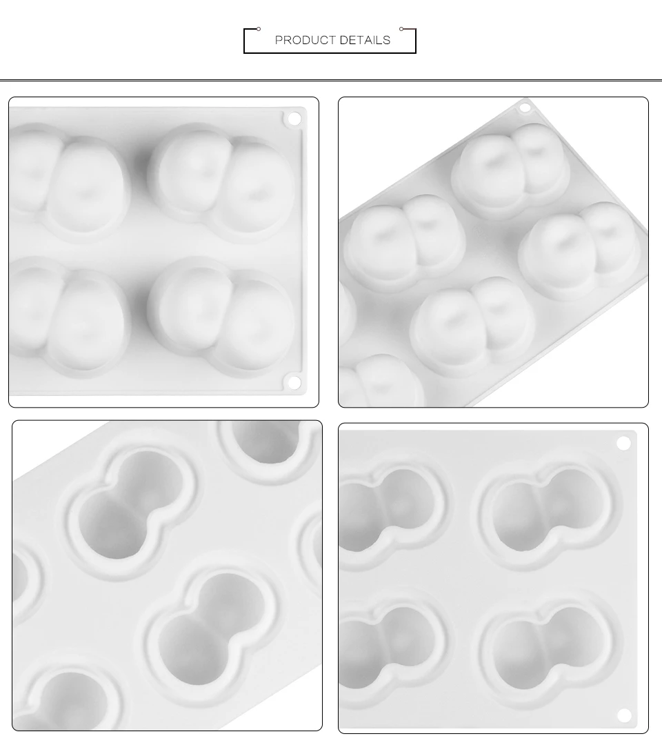 SILIKOLOVE New French Dessert Mousse Cake Silicone Mold 6 Forms Conjoined Cherry Silicone Molds Artificial Fruit Cake Decorating_06