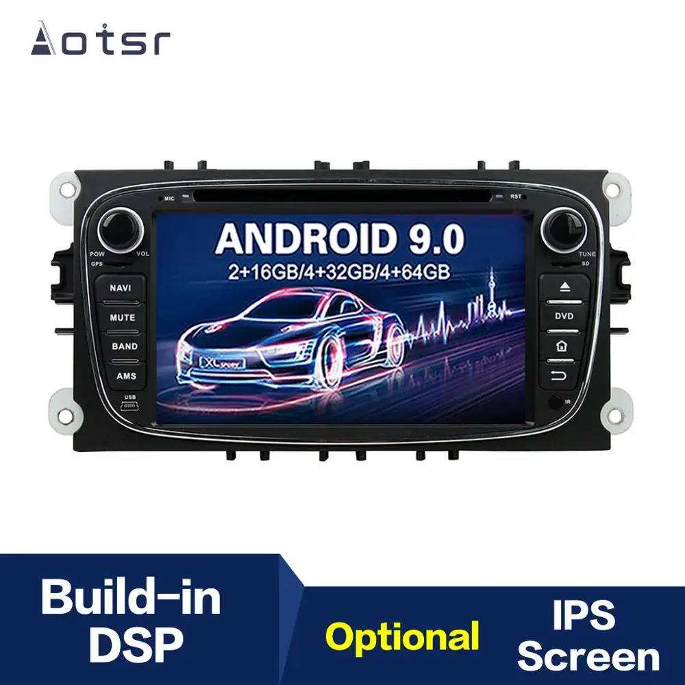 Мультимедийный проигрыватель AOTSR на Android 9 0 с GPS-навигацией DVD радио для