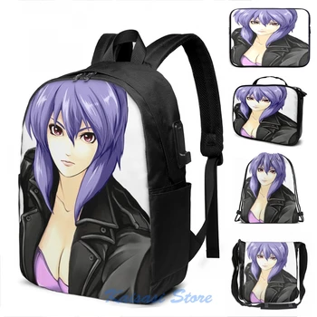 

Funny Graphic print ghost in the shell(10) USB Charge Backpack men School bags Women bag Travel laptop bag