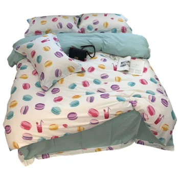 

Autumn and winter bedding four-piece thickened sanding double simple American wind bed sheet high-end small jacquard kit