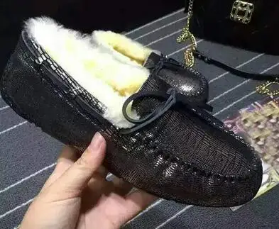 Теплые зимние меховые туфли с узлом бабочкой; шерстяные туфли на плоской подошве с круглым носком; Милые лоферы из флока без застежки; модная повседневная женская обувь на плоской подошве; зимняя обувь - Цвет: AS SHOW