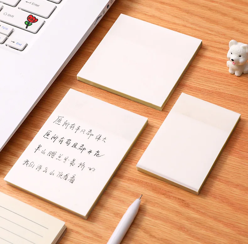 50Page Transparent Sticky Notes Student Waterproof Message Memo Pad Creative Stationery Office School Supplies Color Notebook