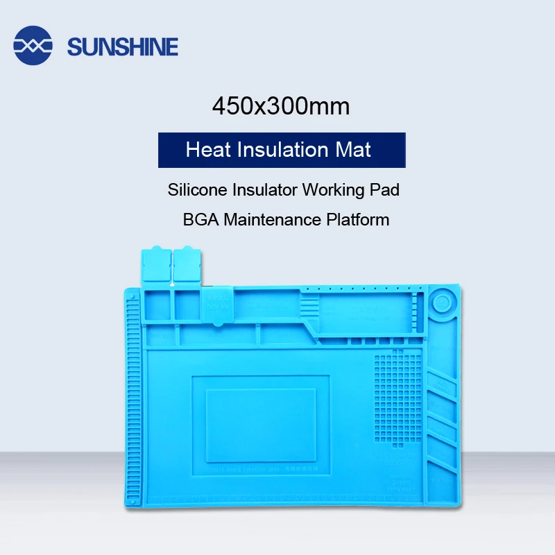 

S-160 450x300mm Insulation Repair Heat Insulation Silicone Pad Desk Mat Maintenance Platform For BGA Soldering Repair Platform