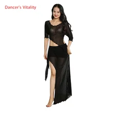 Cheap Belly Dance Suit Wholesale 2pcs(Top+Skirt) For Women Belly Dance Set Gauze Dancer's Costumes Free Shipping White,Black
