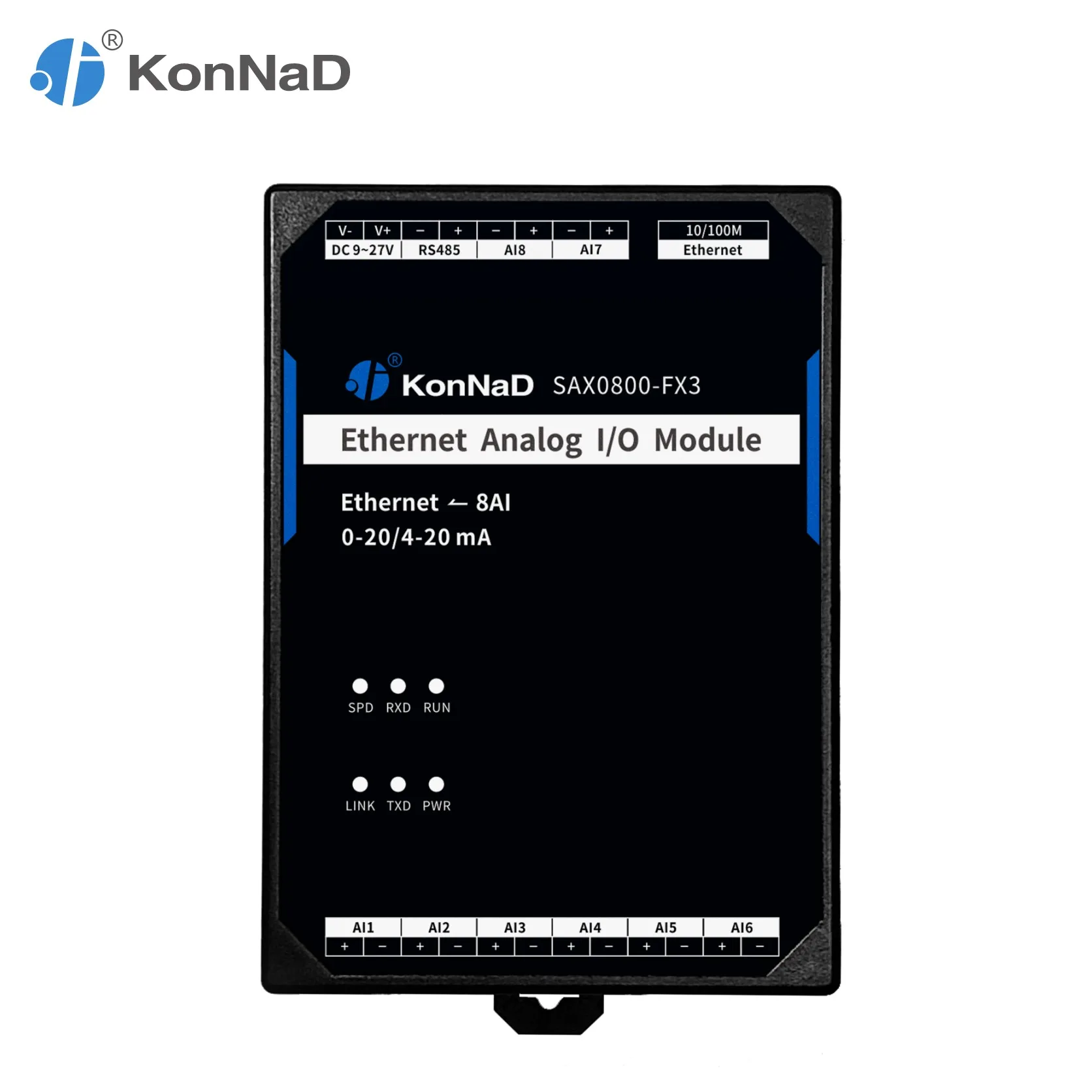 Ethernet Remote IO controller Module 2/8AI 16-bit 1‰ accuracy Modbus TCP communication Analog input module Current 0-20/4-20mA