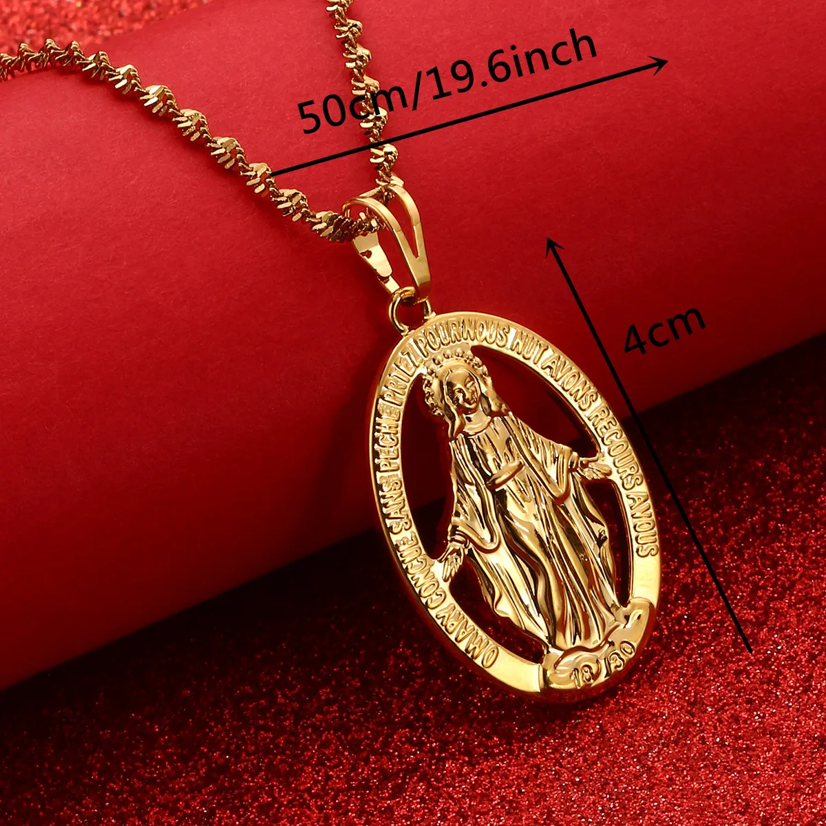 Virgin Mary Necklace Gold Color Bijoux 