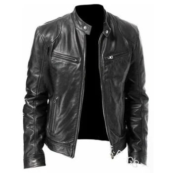 

European Designer 5XL Motorcycle Leather Jackets and Coats For Men Plus Size Mans PU Jacket Leather Coats Male Overcoats AA10