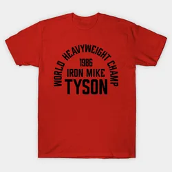 Custom Design Men's T - Shirt Featuring Iron Mike Tyson, World Heavyweight Champ 1986 - S (Red)